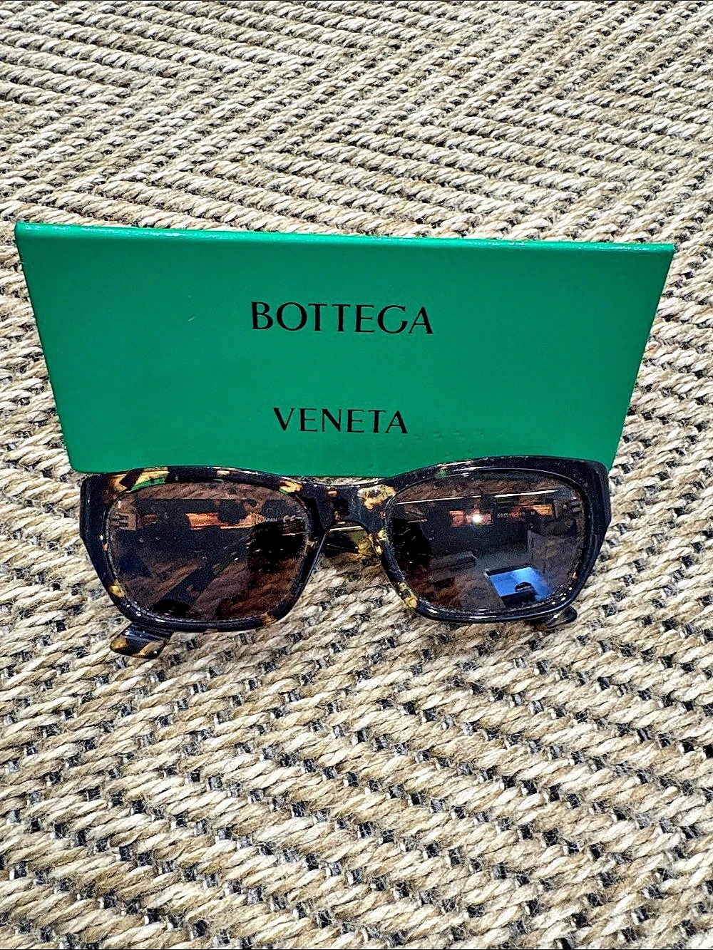 Bottega Veneta Tortoiseshell Sunglasses in Brown & Black